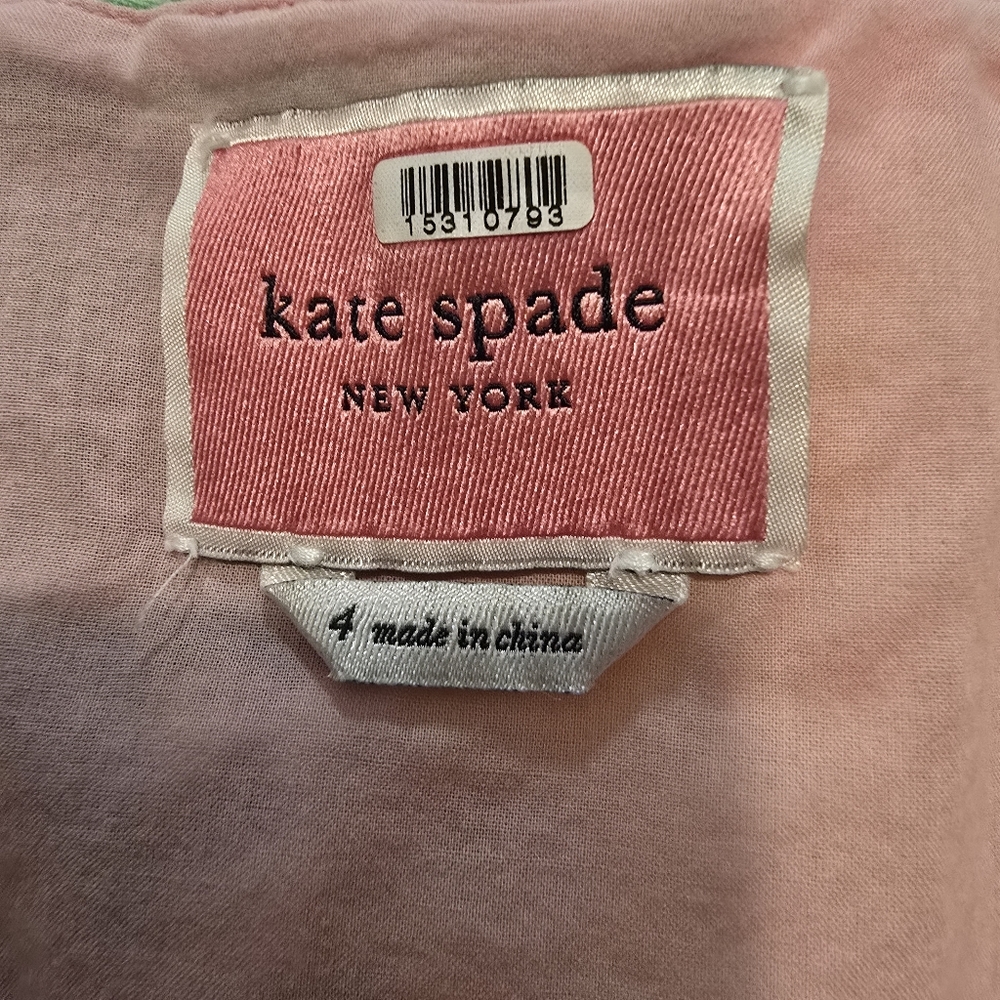 Kate Spade New York Cucumber Floral Swing Dress V-neck Short sleeves Size 4 - Picture 8 of 14